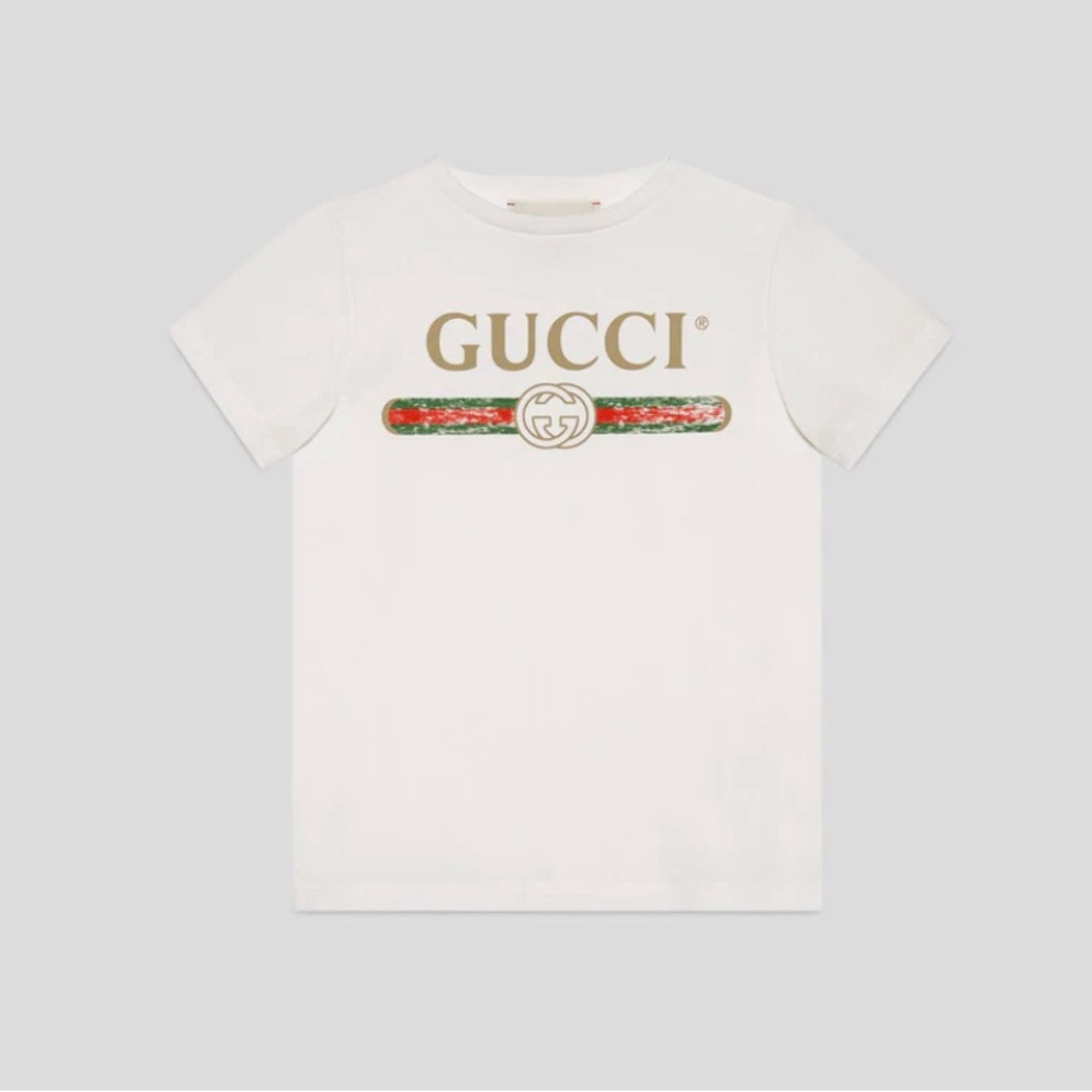 GUCCI - Children's cotton T-shirt with Gucci logo